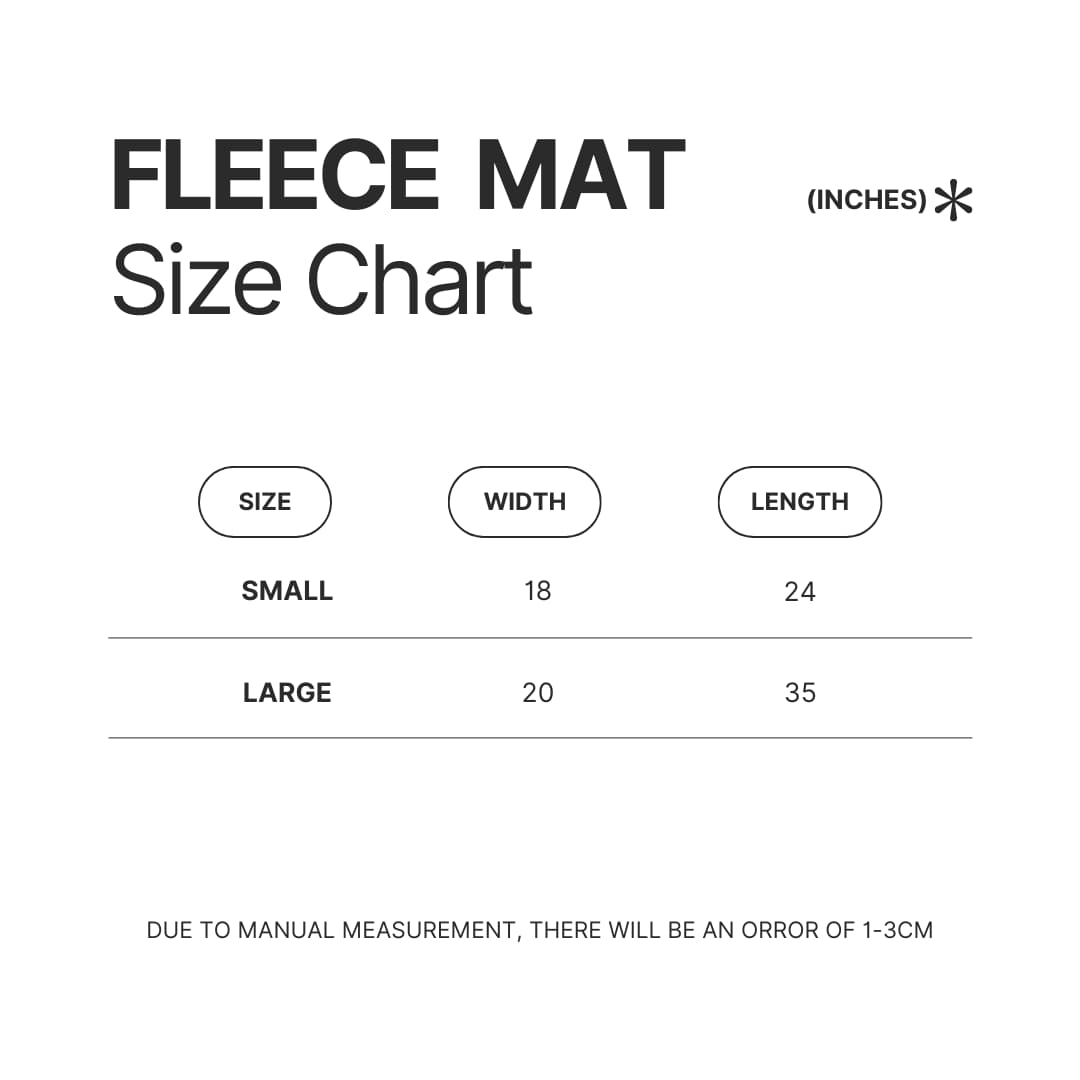 Fleece Mat Size Chart - Armored Core Merch