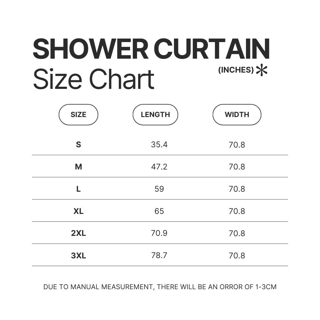 Shower Curtain Size Chart - Armored Core Merch