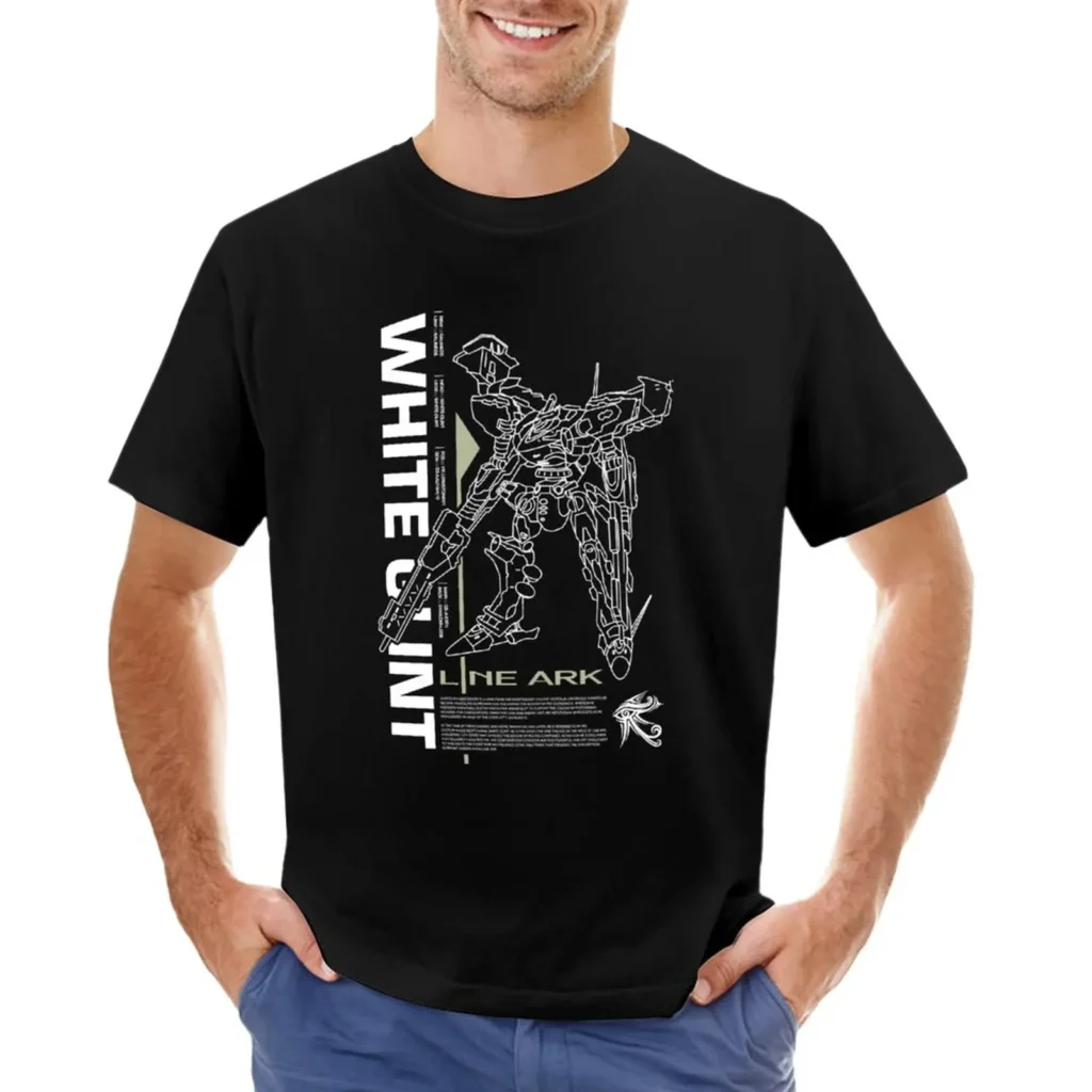 Armored Core 4 Line Ark Mech White Glint Negative T Shirt graphics t shirt summer tops - Armored Core Merch